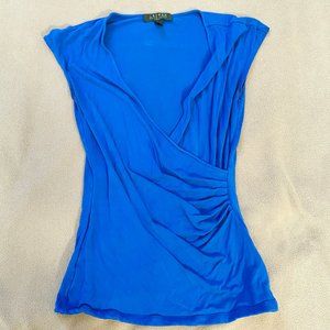 Ralph Lauren Blue Wrap sleeveless blouse